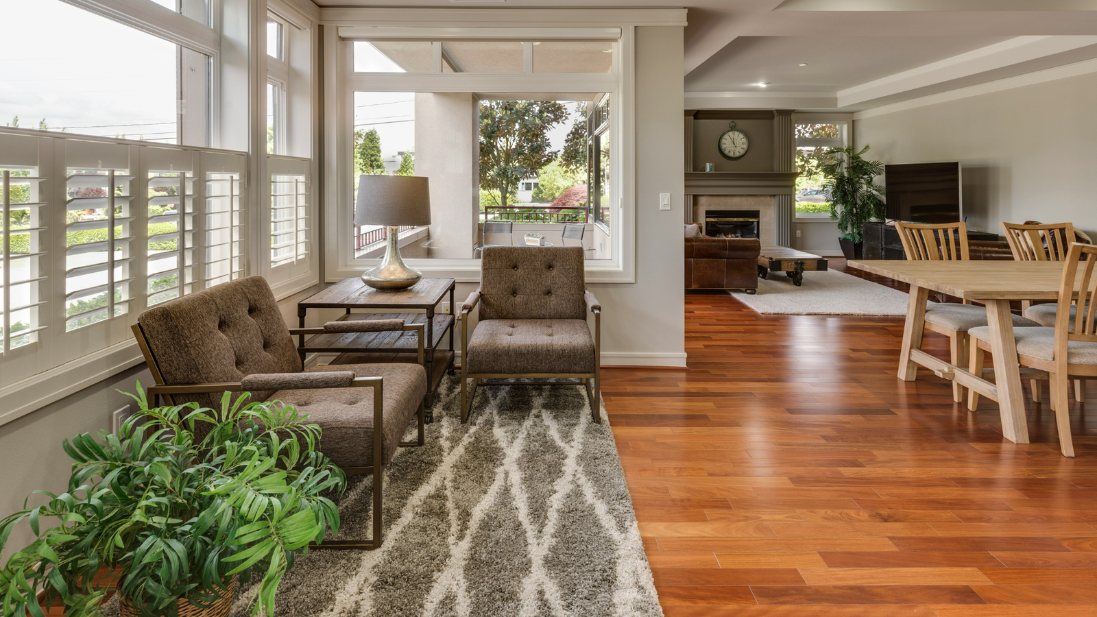 Main room of a large house with a clean, refreshed look