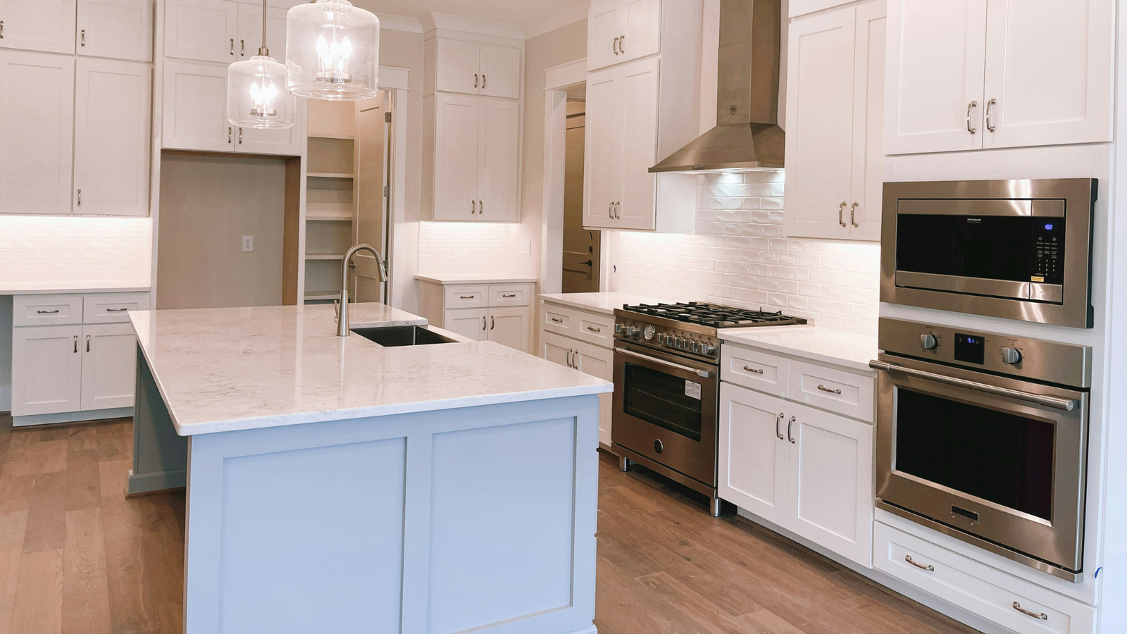 Kitchen cleaned and set for new residents