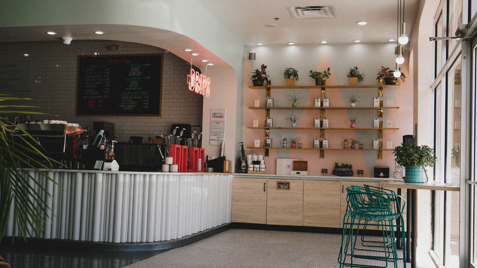 Coffee shop with an inviting, clean, and welcoming environment.