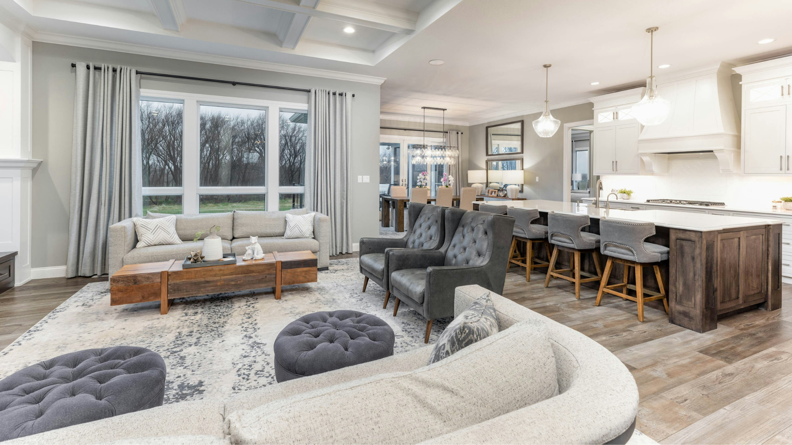 Spacious living area thoroughly cleaned