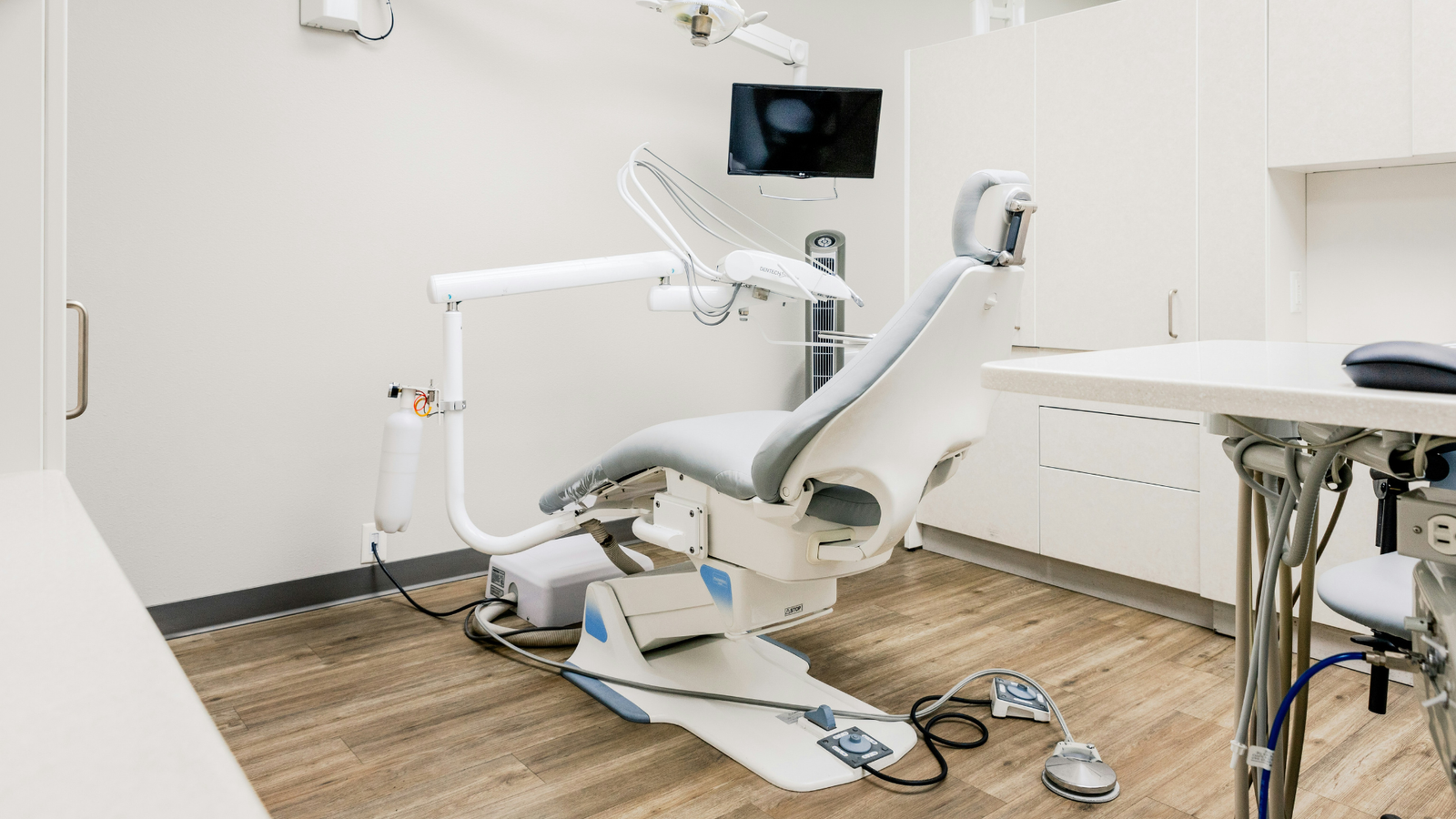 Sanitized dental office ready for patient appointments.