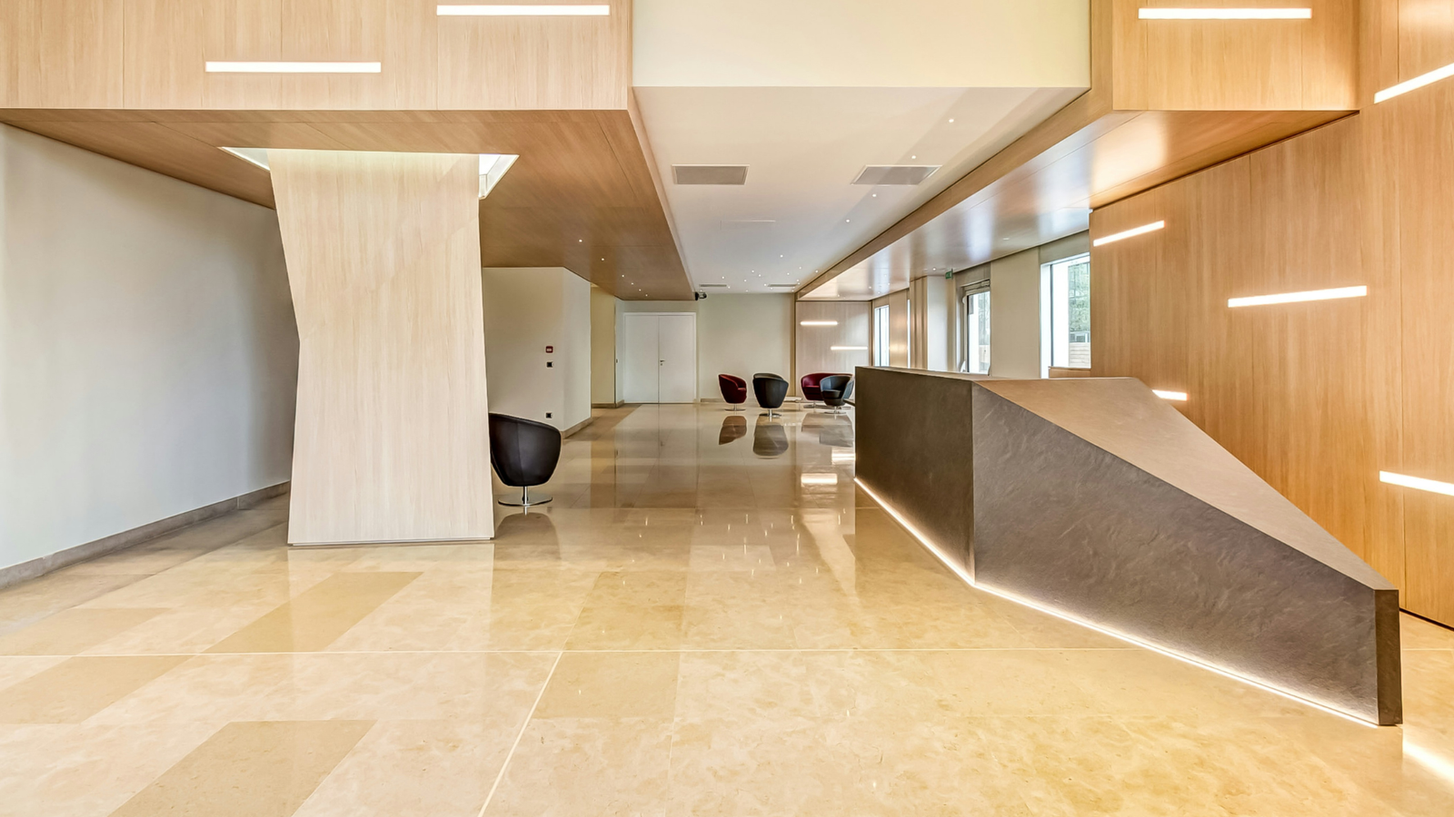 Workplace office area showing cleanliness and order