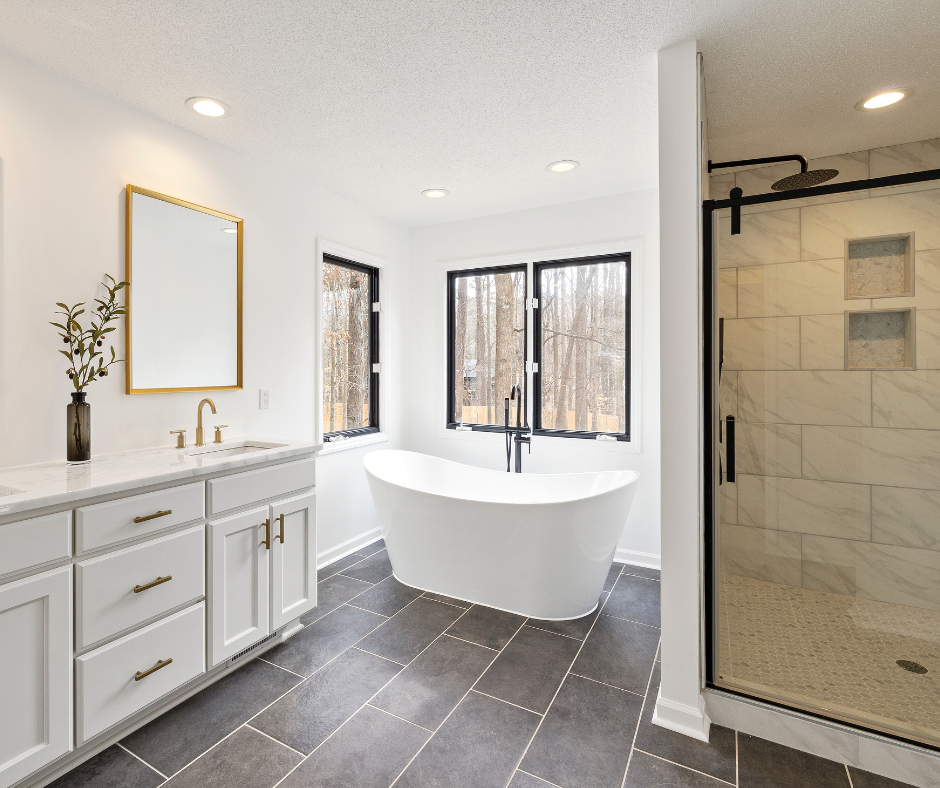 pristine and clean bathroom that is available for residents to use