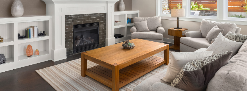 home living room after a cleaning service