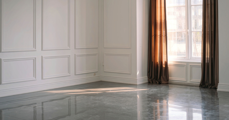 flooring, dusted and cleaned after construction