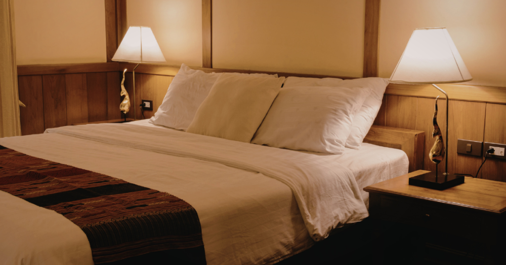 Bedroom organized and cozy