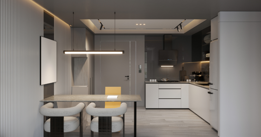 Kitchen after a cleaning service