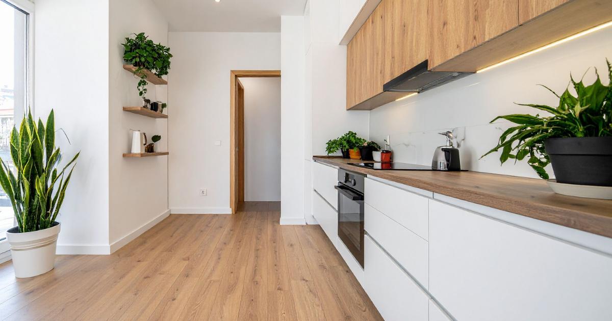 Apartment kitchen after a professional cleaning