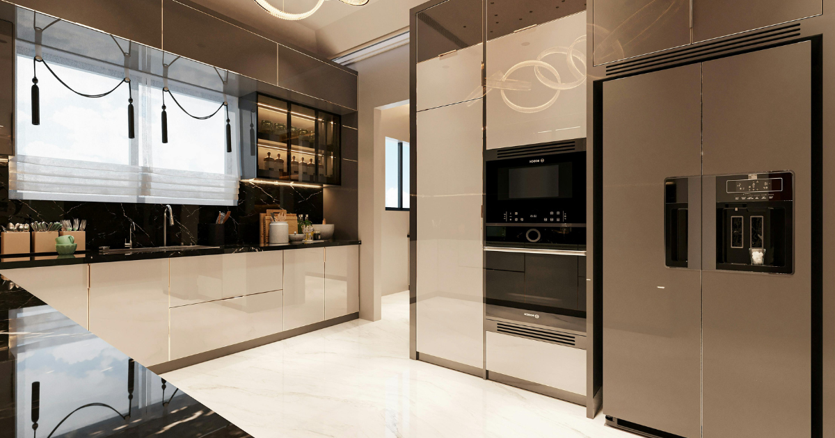 Kitchen after a cleaning service