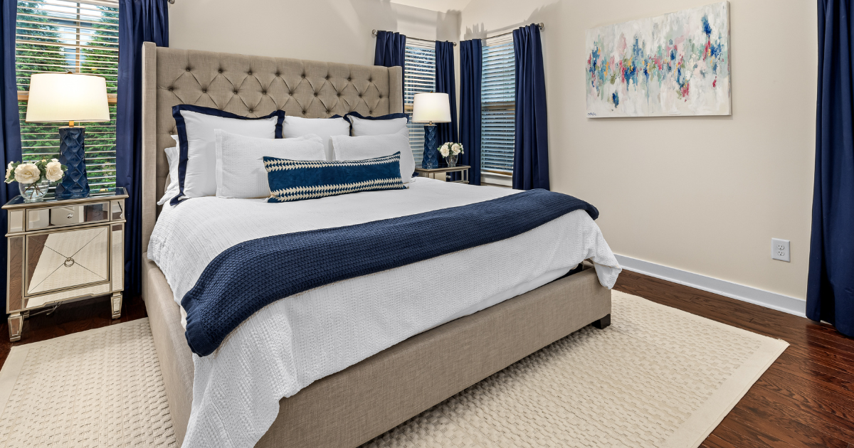 Bedroom, clean and cozy after a professional Deep Cleaning