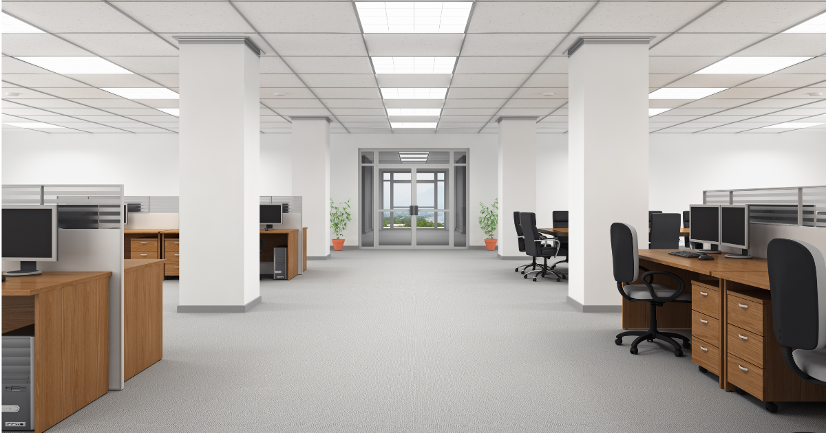Commercial workspace, cleaned by professionals