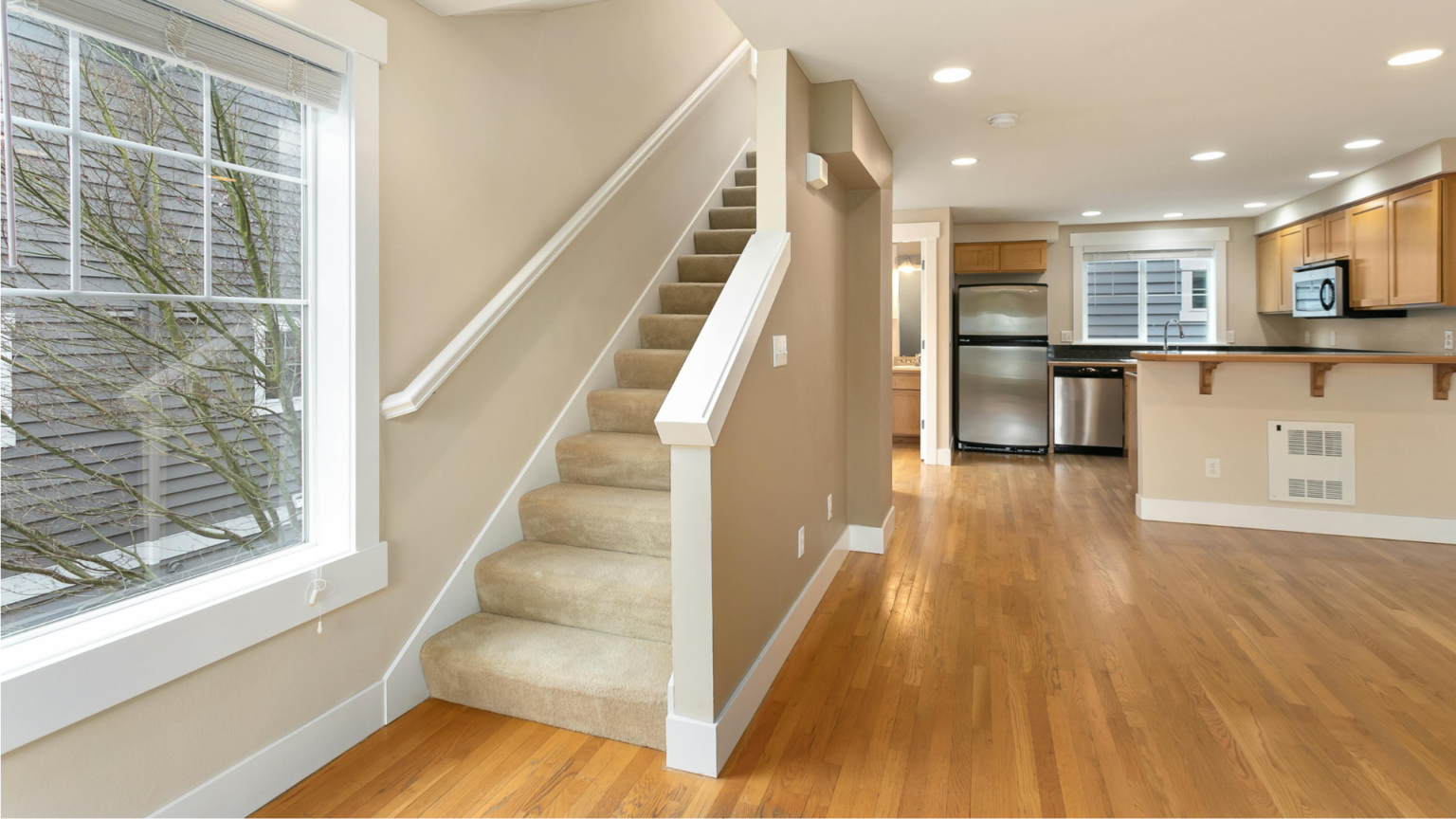Home interior after a post-construction cleaning service